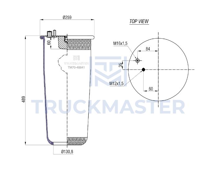 TM70-48841 Пневморессора (без стакана) MAN TGA/TGS/TGX