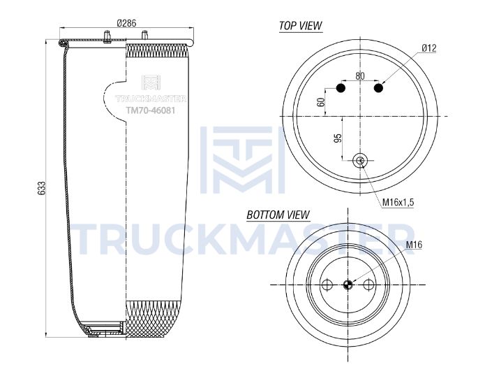 TM70-46081 Пневморессора (без стакана) Scania P,R,T 3608NP01