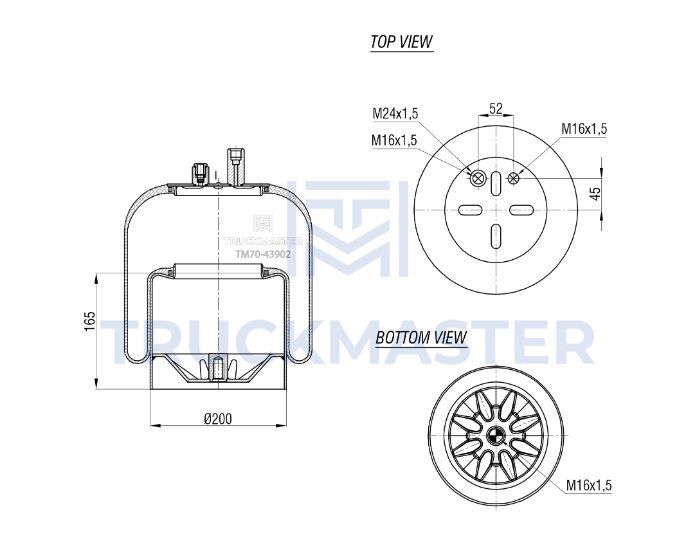 TM70-43902 Пневморессора (стальной стакан) Mercedes - 4390NP02