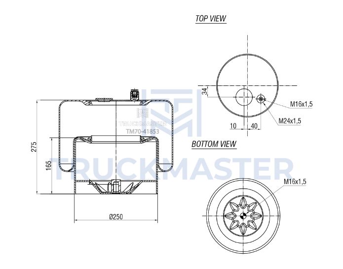 TM70-41853 Пневморессора (стальной стакан) MERCEDES - 4185NP21