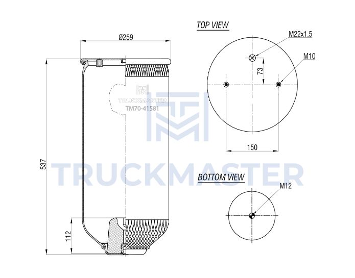 TM70-41581 Пневморессора (без стакана) SCHMITZ 4158NP02