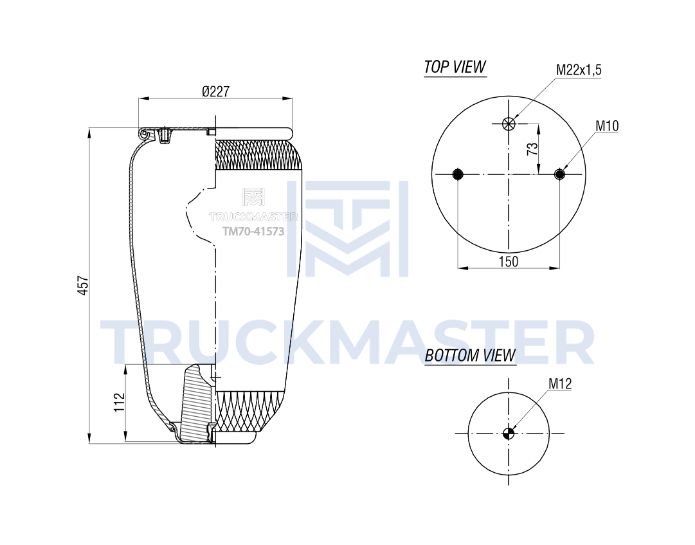 TM70-41573 Пневморессора (без стакана) 4157NP06