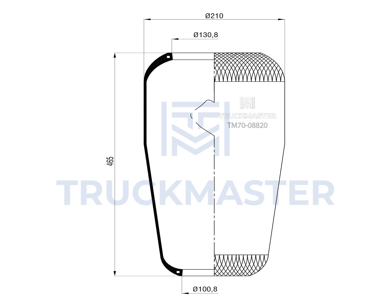 TM70-08820 Пневморессора (чулок) MAN/Mercedes - 882N1