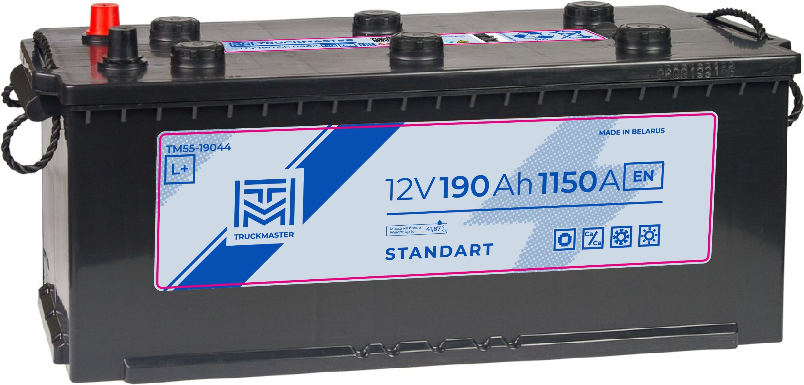 Аккумулятор Стандарт 12V 190Ah 1150A 513x223x217 Крепление B03 поляр.3