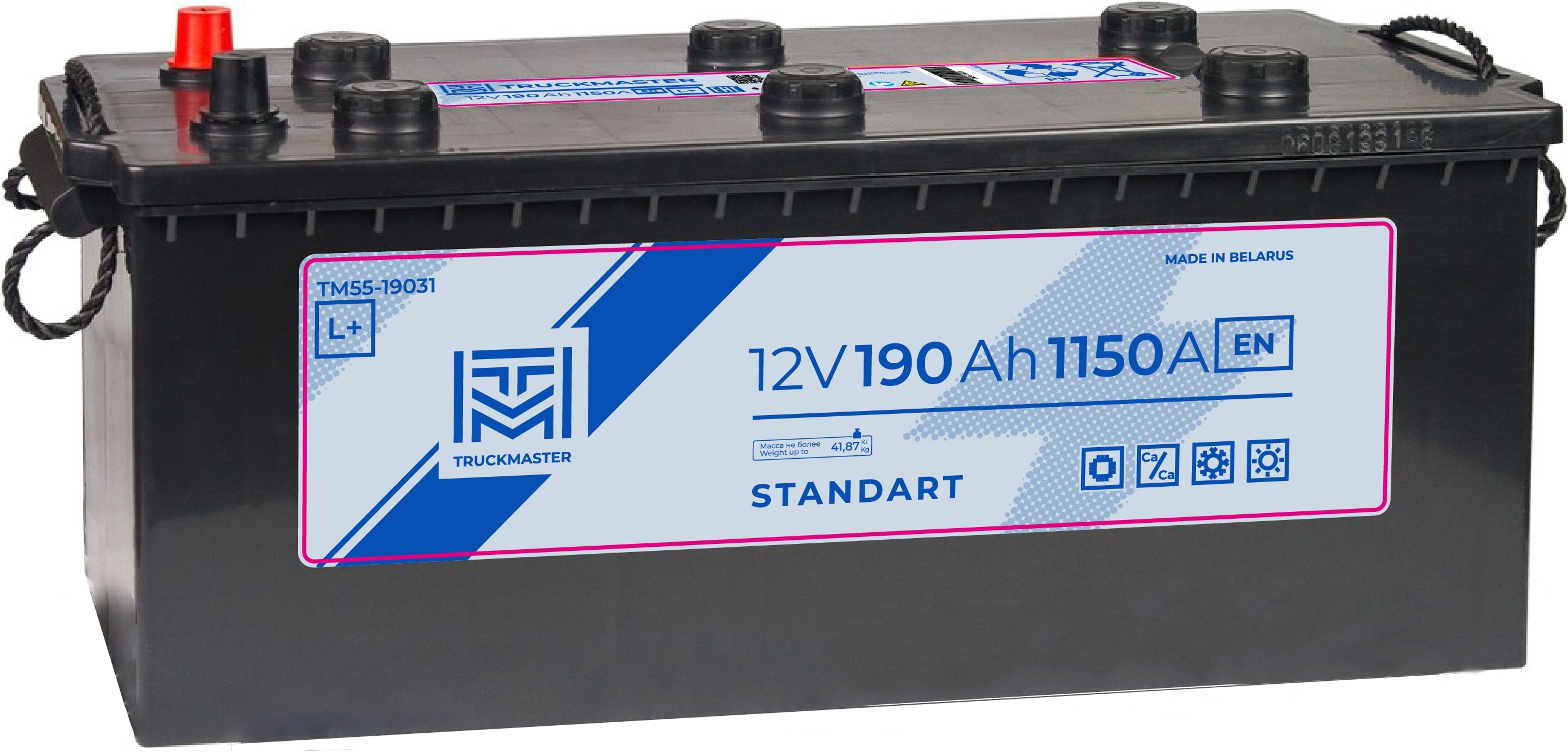 TM55-19031 Аккумулятор Стандарт 12V 190Ah 1150A 513x223x217 Крепление B00 поляр.3