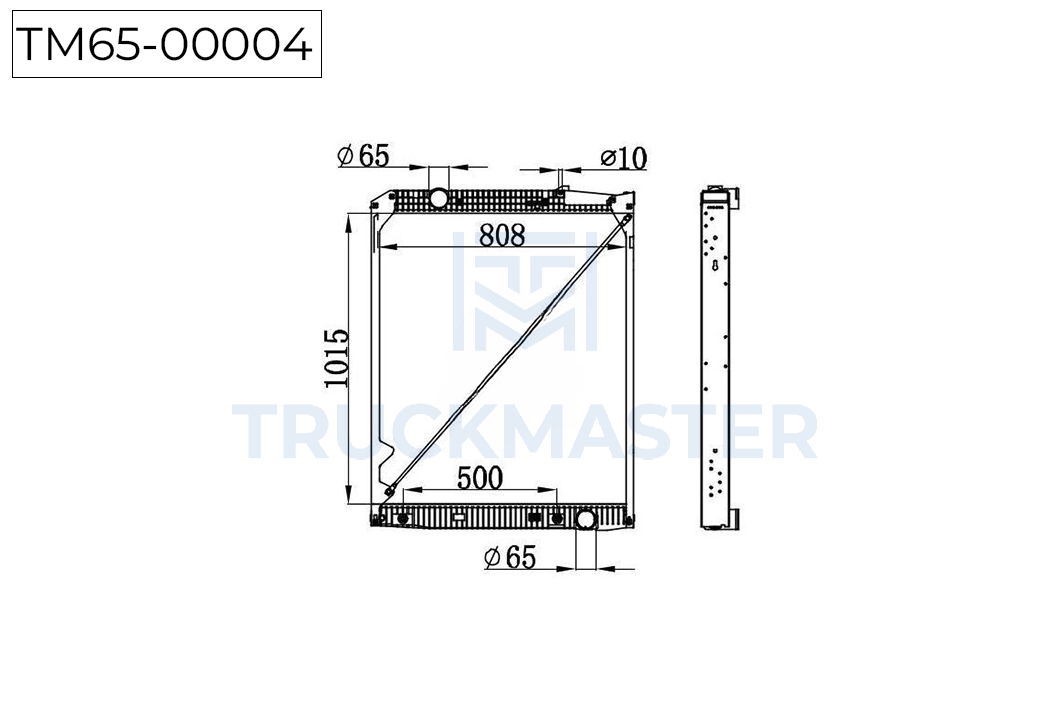Радиатор охлаждения двигателя с рамкой [1015 x 810 x 40]  MERCEDES-BENZ