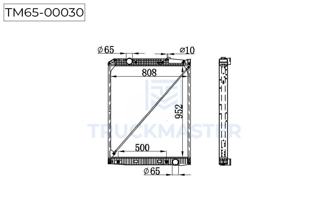 TM65-00030 Радиатор охлаждения двигателя без рамки [952 x 810 x 40] MERCEDES-BENZ