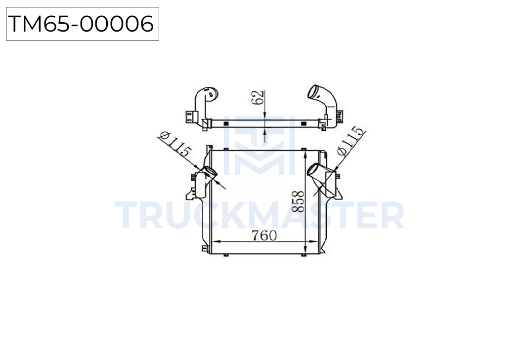 TM65-00006 Интеркулер [750 x 851 x 62] MERCEDES-BENZ