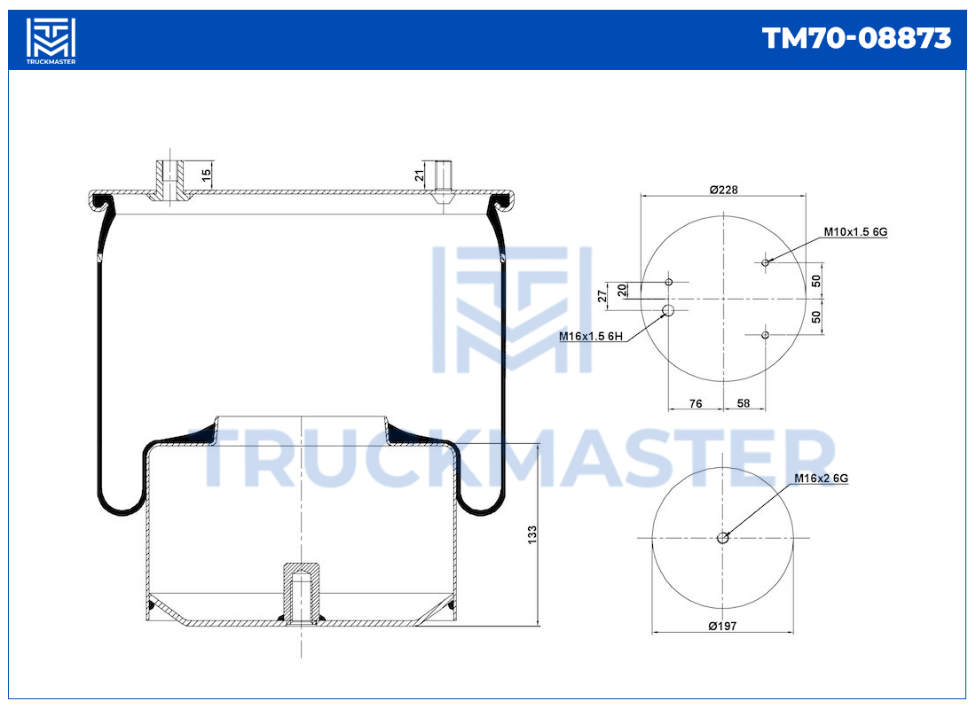 TM70-08873 Пневморессора порш. мет.