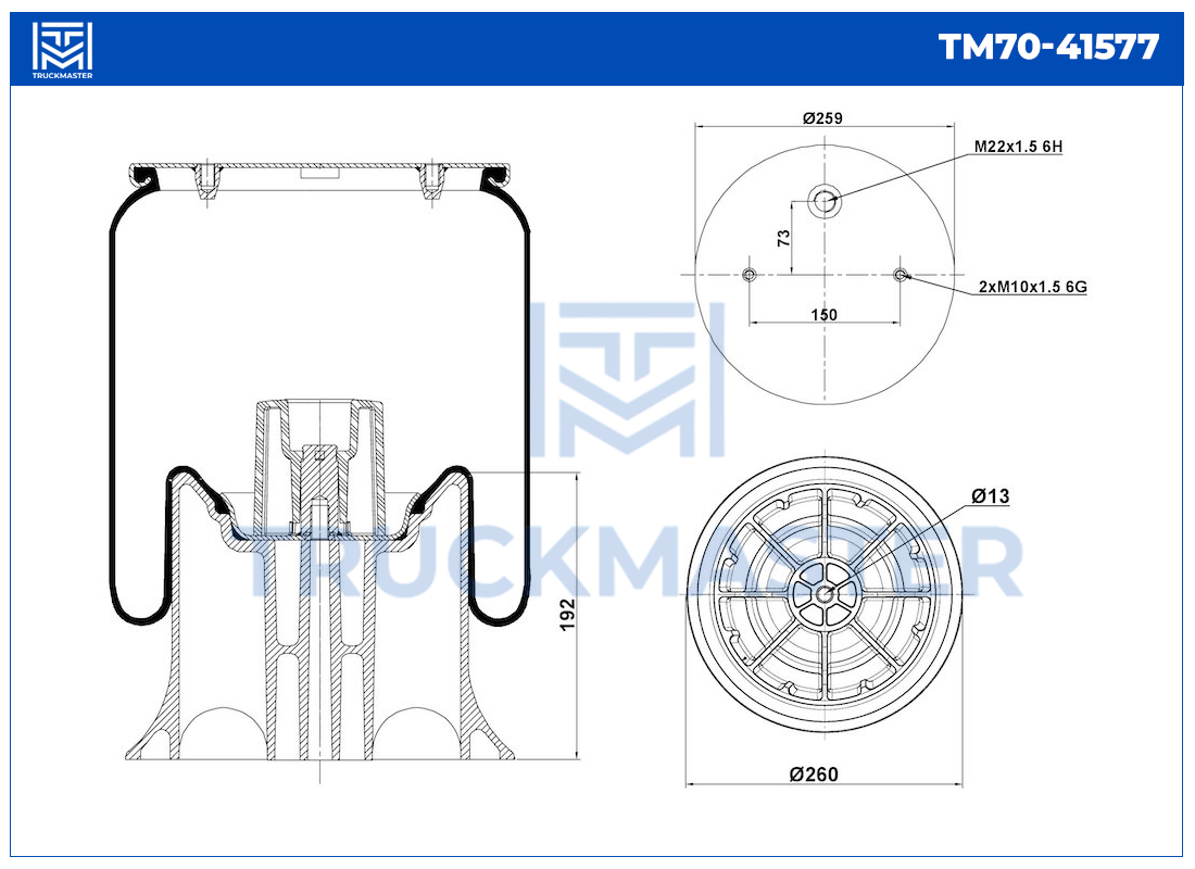 TM70-41577 Пневморессора порш. пласт.