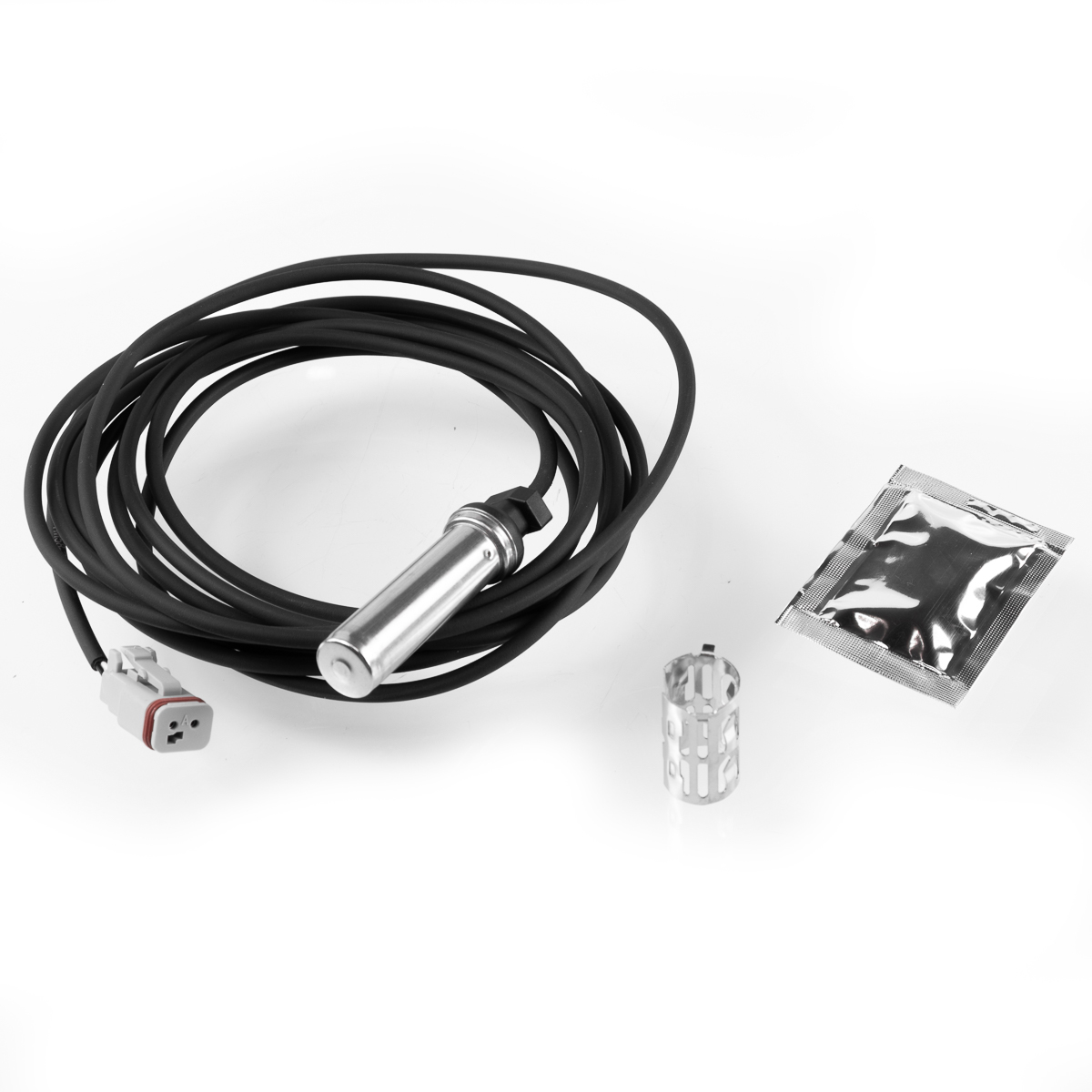 Датчик ABS (прямой+длина= 3890/4014мм+без кольца фиксации кабеля)Комплект втулка и смазка